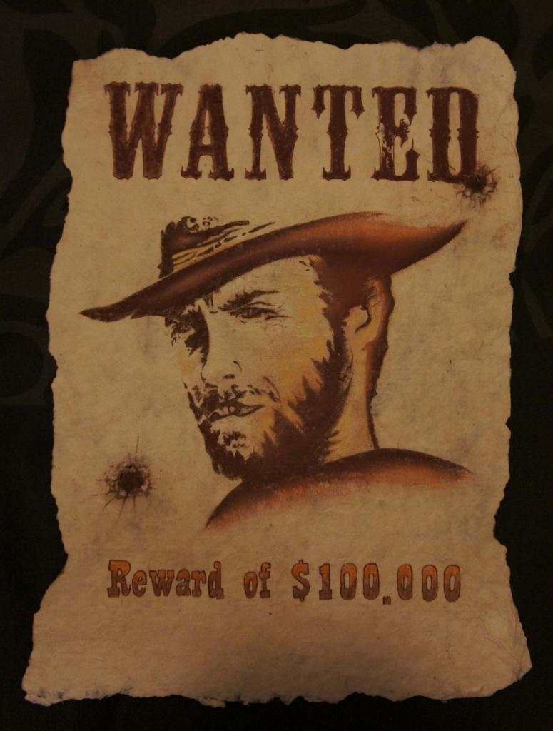 Clint Eastwood Affiche Western Wanted