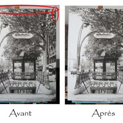 Retouches d'une photo imprimée sur toile mal cadrée